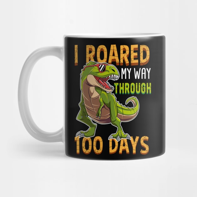 I Roared Through 100 Days Of School Dinosaur Gift by HCMGift